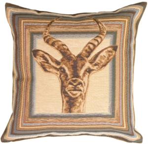 Blue Antelope Tapestry Throw Pillow