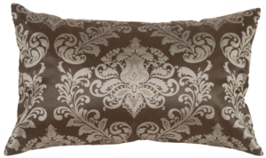 Damask in Silver Blue Silk Accent Pillow