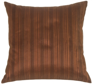 Fine Stripe in Copper Orange Silk Accent Pillow