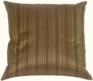 Fine Stripe in Leaf Green Silk Accent Pillow
