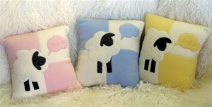 Children's Pillows with Sheep Design Sold in Set of Three