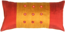 Reflective Circles in Red & Yellow Rectangular Pillow