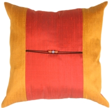 Oriental Beads Red Square Pillow