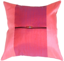Oriental Beads Pink Square Pillow