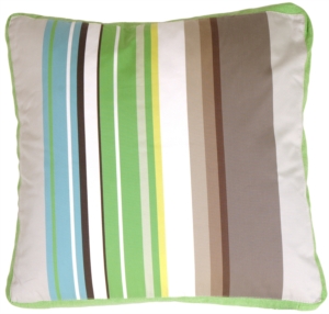 Green Apple & Gray Stripes Throw Pillow