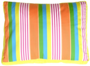 Electric Lemon Stripes Throw Pillow