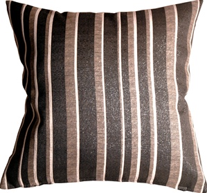 Cream and Gray Glitter Stripes Throw Pillow 20x20 