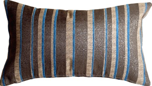 Glitter Stripes 12x20 Blue and Gray Throw Pillow