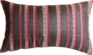 Pink and Gray Glitter Stripes Throw Pillow 12x20 