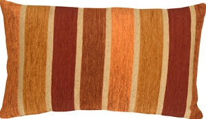 Savannah Stripes 12x20 Red Orange Chenille Throw Pillow
