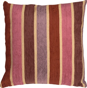 Savannah Stripes 20x20 Pink Purple Chenille Throw Pillow