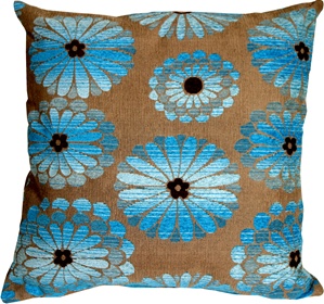 Shasta Blue Floral Throw Pillow