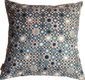 Houndstooth Spheres 18x18 Blue Throw Pillow