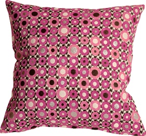 Houndstooth Spheres 18x18 Pink Throw Pillow