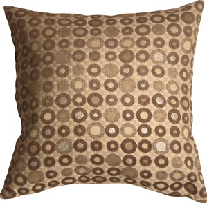 Houndstooth Spheres 18x18 Brown Throw Pillow
