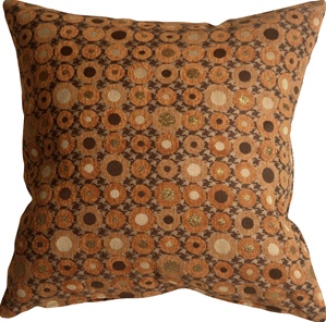 Houndstooth Spheres 18x18 Orange Throw Pillow