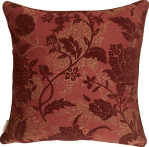 Traditional Floral in Wine 18x18 Decorative Pillow
