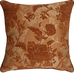 Traditional Floral in Rust 18x18 Decorative Pillow