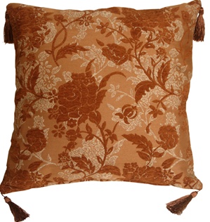 Traditional Floral in Rust 24x24 Decorative Pillow