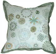 Floral Delight Green Pillow
