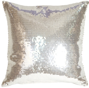 Sequined 16x16 Accent Pillow - Silver