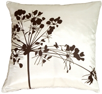White with Brown Spring Flower Throw Pillow