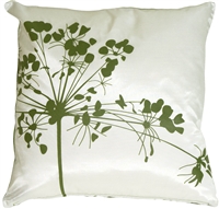 White with Green Spring Flower Throw Pillow