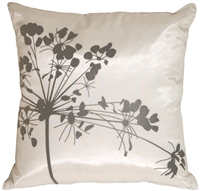 White with Gray Spring Flower Throw Pillow
