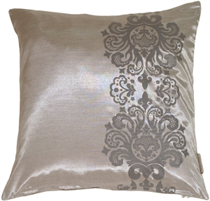 Gray with Gray Baroque Scroll Throw Pillow