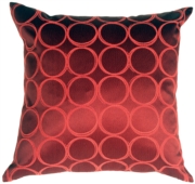 Lunar Circles in Red Accent Pillow 18x18