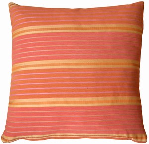 Textured Stripes in Cinnamon Orange Accent Pillow