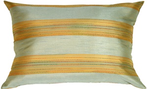 Soft Stripes Rectangular in Pale Blue Accent Pillow