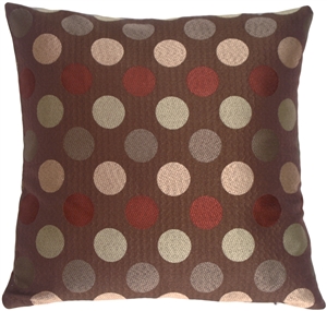 Chocolate Multicolor Dots Decorative Pillow