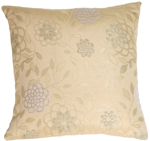 Floral Design on Sand Accent Pillow 19x19