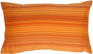 Orange Stripes on Rectangular Throw Pillow