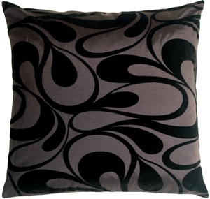 Dramatic Swirls in Gray Accent Pillow 24x24