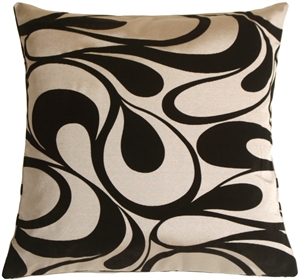 Dramatic Swirls Silver 19" Square Decorative Pillow