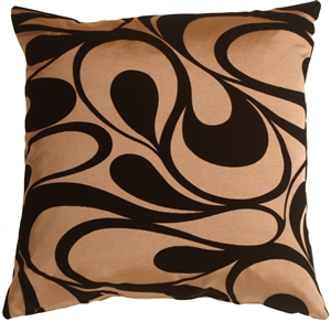 Dramatic Swirls Gold 19" Square Decorative Pillow