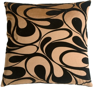 Dramatic Swirls Gold 24" Square Decorative Pillow