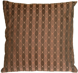 Manhattan Stripes in Brown and Black Square Throw Pillow