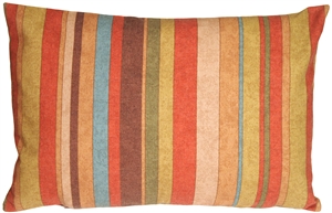 Rustic Multicolor Stripes Rectangular Throw Pillow