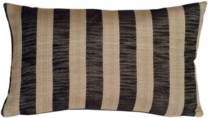 Classic Stripes in Charcoal and Beige Rectangular Accent Pillow