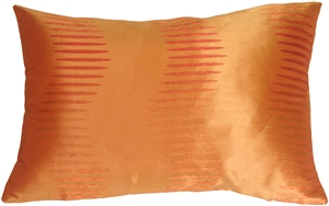 Sunset Waves Pattern in Orange Rectangular Throw Pillow