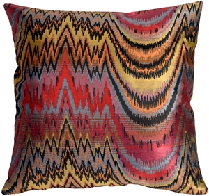 Alchemy Multicolor Waves on Square Accent Pillow