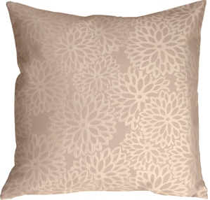 Floral Bloom in Cream and Beige Throw Pillow