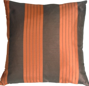 Contemporary Stripes in Orange and Brown Throw Pillow