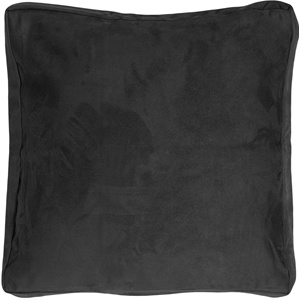 16x16 Box Edge Royal Suede Black Throw Pillow