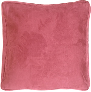 16x16 Box Edge Royal Suede Pink Throw Pillow