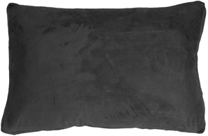 14x22 Box Edge Royal Suede Black Throw Pillow