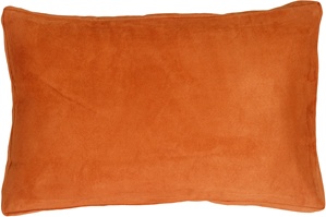 14x22 Box Edge Royal Suede Burnt Orange Throw Pillow
